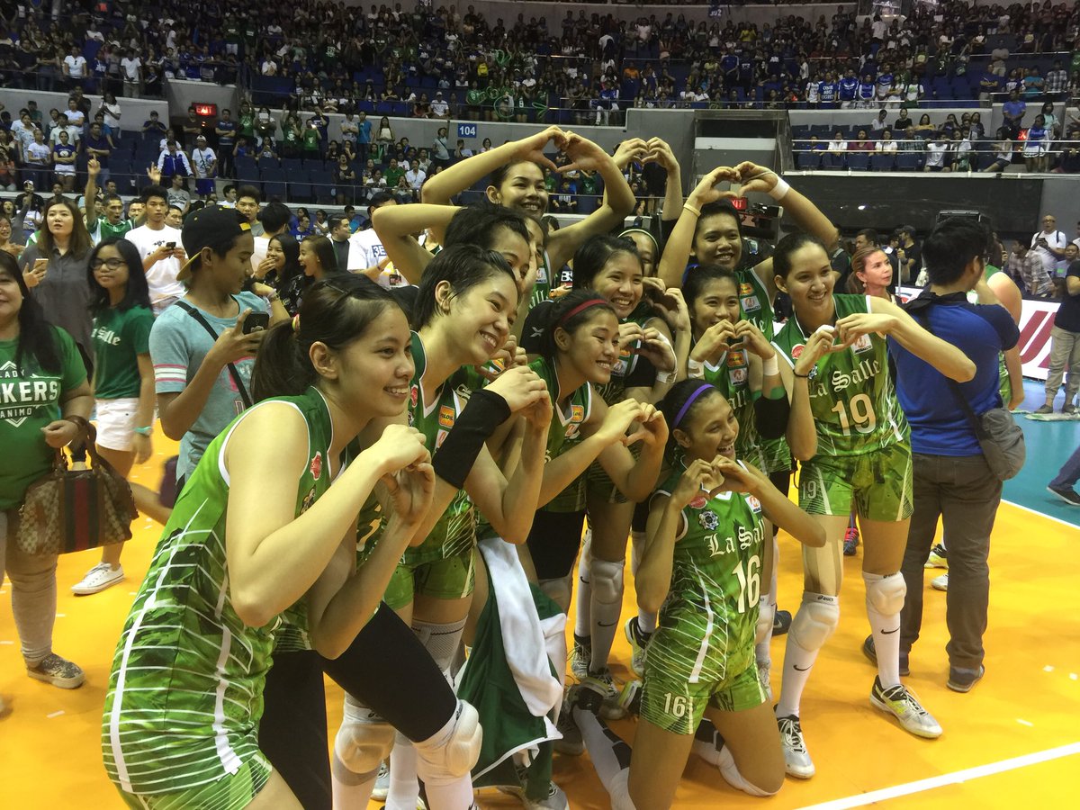 hahahaydz's tweet photo. My favorite trio may not be playing anymore, but my all out support still goes out to these fierce ladies in green. Good luck, Lady Spikers! The journey to #HIS3 begins tomorrow! ๐๐น #RoadTo3Peat #UAAPSeason80 https://t.co/6oEfqCruex