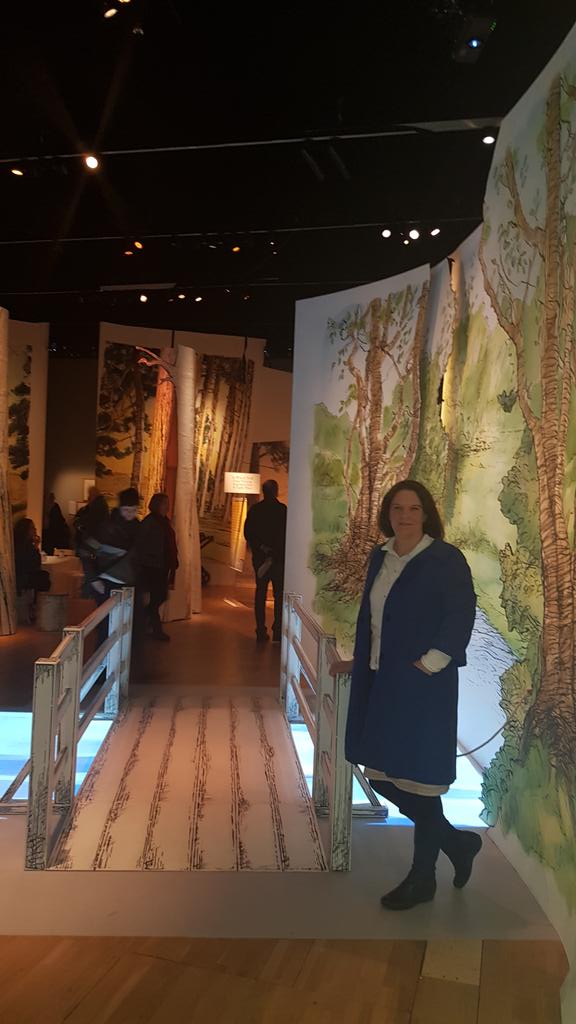V_and_A's tweet photo. As it's #NationalStorytellingWeek, today's #TwitterTour is in our Winnie-the-Pooh: Exploring a Classic exhibition of course! One of the curators, Annemarie Bilclough, is here to take us around the world of one of the most adored literary characters of all time. #insideVAM https://t.co/J6zYCoNoof