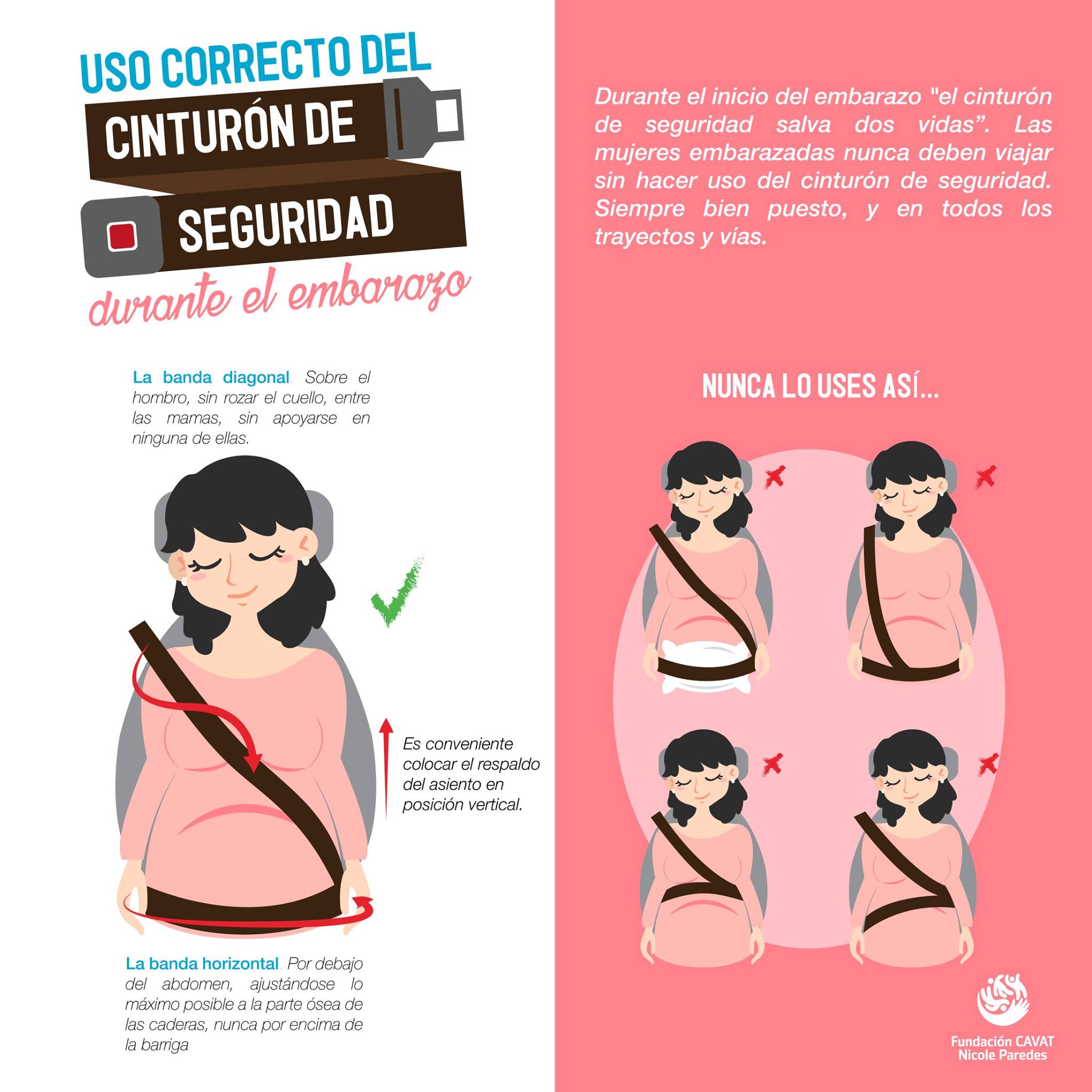 Un estudio desaconseja el uso de cinturones para embarazadas