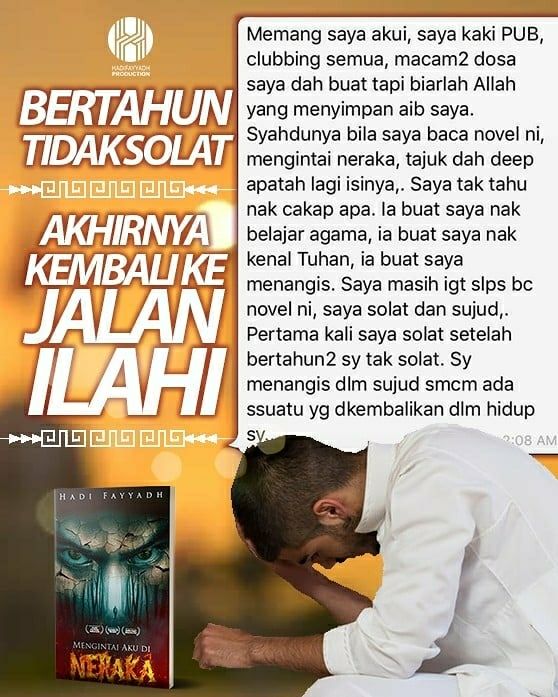 HF_Collectionz's tweet image. SEBUAH NOVEL YANG MENYENTUH RASA UNTUK BERHIJRAH!
.
.
Mari Singkapi Sinopsis #mengintaiakudineraka 
.
.
Ketahui kisah ini didalam novel motivasi 
#mengintaiakudineraka
.
.
.
Dapatkan sekarang! +601111659603