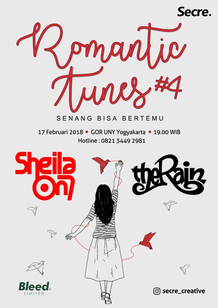 Sheila on 7 &amp; the Rain
17 Februari 2018 @GOR UNY
Fest 75k Tribun 95k
<a href="/SG_sukabumi/">SG_sukabumi</a> @sg_palembang <a href="/SG_Lampung/">SheilaGank Klasik Lampung</a> <a href="/sgsolopandawa5/">Sg Solo Pandawa Lima</a> <a href="/SGBETE/">Alisa</a> <a href="/sg_RanahMinang/">SheilaGank Padang</a> <a href="/SG_BenuaEtam/">SheilaGank Kaltim</a> <a href="/sg_aceh/">Sheilagank Aceh</a> <a href="/SG_Jambi/">SheilaGank Jambi</a> <a href="/sgpwr/">SheilaGank Purworejo</a> <a href="/sg_cilacap/">SheilaGank Cilacap</a> <a href="/sgmagelang/">COSMIS SG Magelang</a> <a href="/SheilaGankJogja/">SheilaGank Jogja</a>