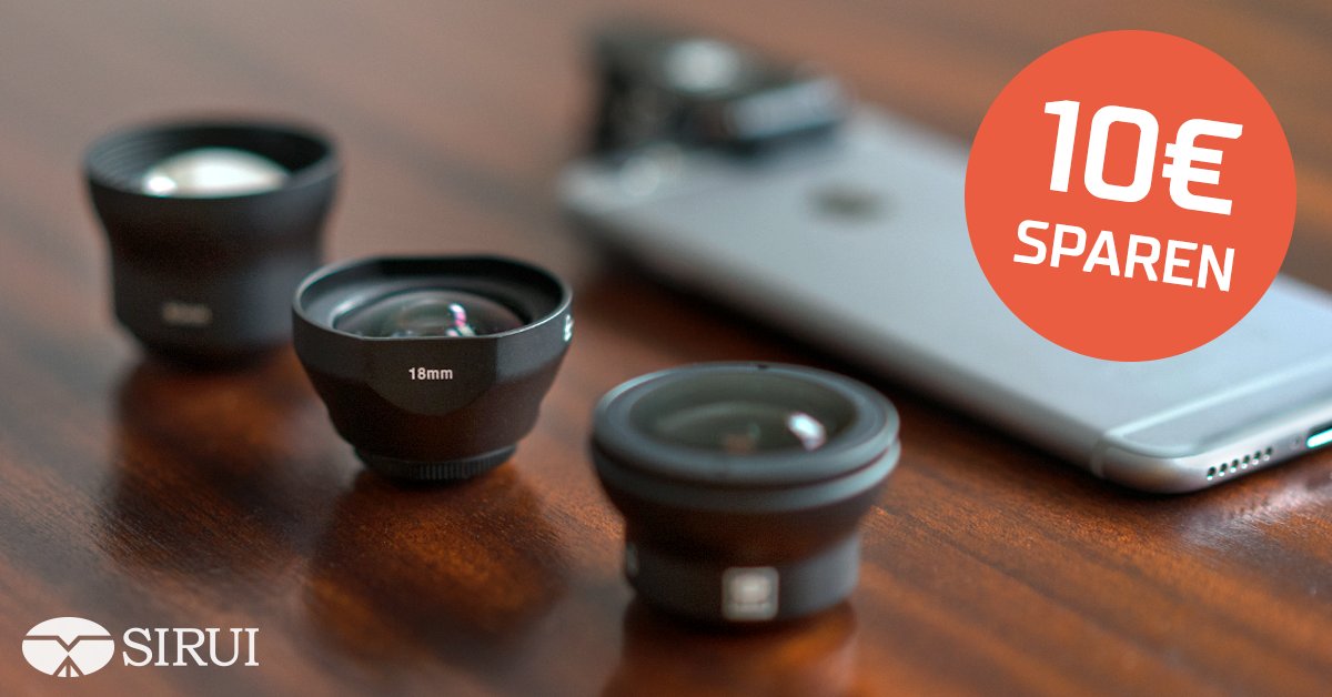 sirui_de's tweet photo. Freunde der Smartphone-Fotografie aufgepasst! Spart jetzt 10€ beim Kauf eines SIRUI Vorsatzobjektivs! Nur bis 04.02.18 und nur hier ➡️ https://t.co/KTpWCYXdu7 #siruiexperience https://t.co/IU5erDFfm2