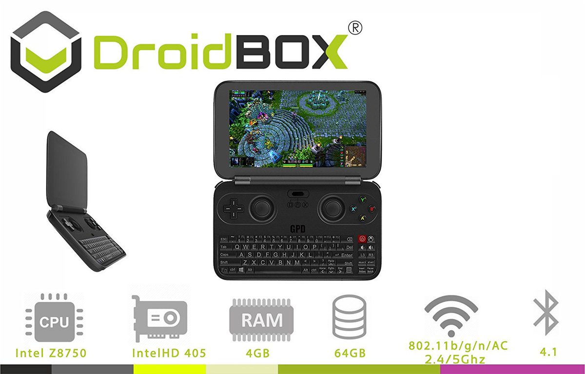 DroiX_Store's tweet image. DroidBOX offers a smart #entertainment system - a #GPDWindows gaming  handheld running Windows 10 OS and offering even more than gaming!     #technology #PC #Kodibox