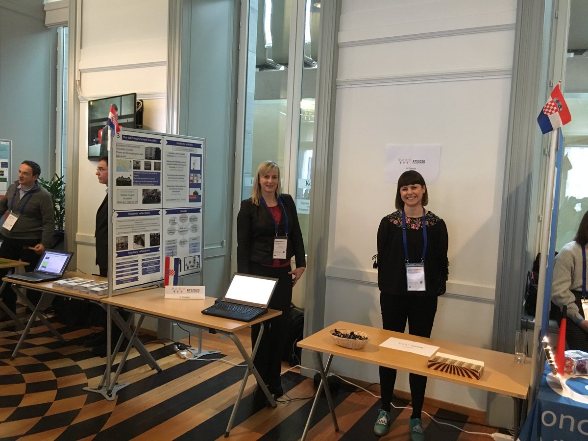 dorinadee's tweet photo. Croatian teachers Ruzica Greguric and Helena Gustovic Ljubic presenting at the poster session at #ATS2020finalconference #ATS2020 https://t.co/qOVNZpY6iK