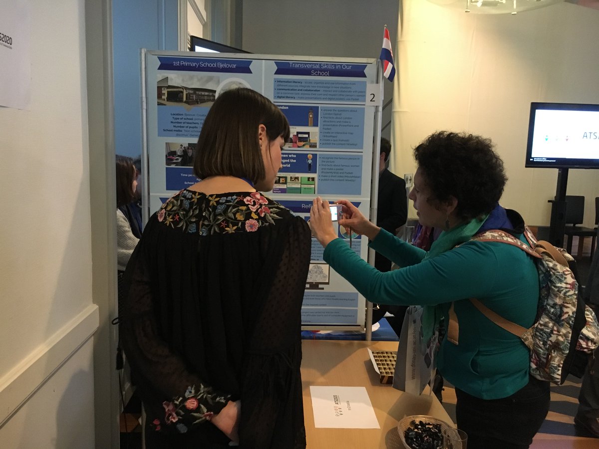 dorinadee's tweet photo. Andrea checking Croatian poster session at #ATS2020finalconference https://t.co/o6Uccws8Kv