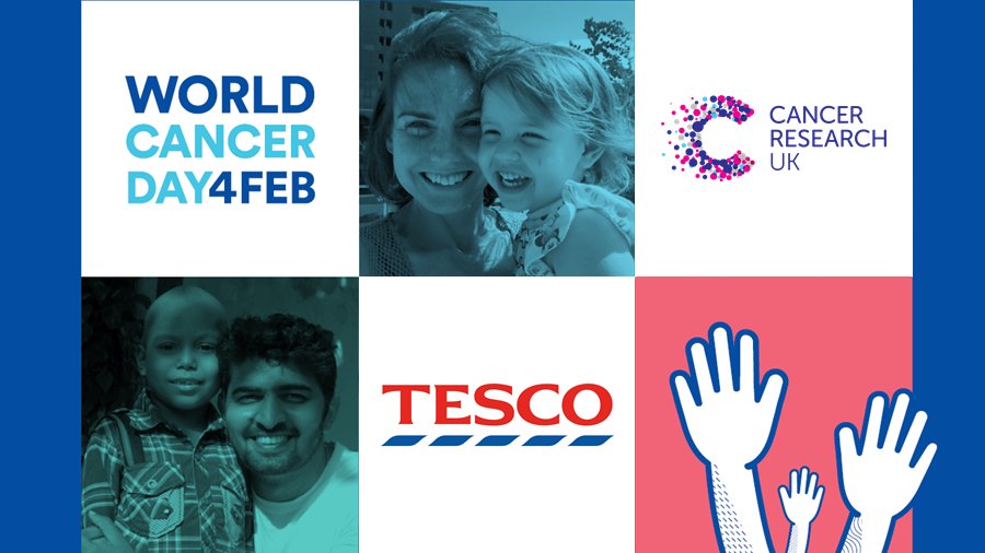 Together with <a href="/CR_UK/">Cancer Research UK</a> &amp; #RaceForLife we’re supporting #WorldCancerDay.
 
Raising funds &amp; awareness #WeCanICan all #BeatCancerSooner.
 
Little Helps: tescoplc.com/news/blogs/top…