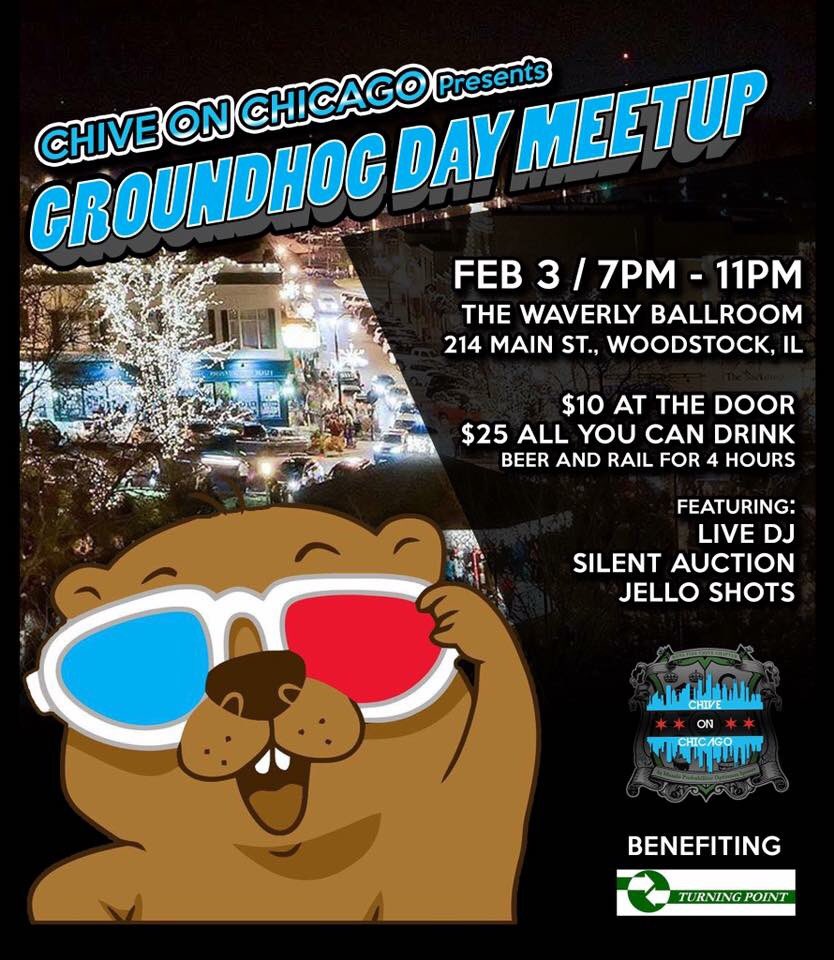 Tomorrow at the home of the original #GroundhogDay movie film location we invade Woodstock, IL. Consider it a little warm up before #Chiverish. If you’re around see you there!