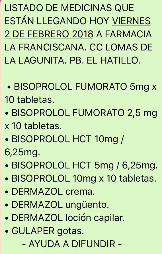 LafranciscanaF's tweet photo. #2feb #ServicioPúblico ATENCIÓN !LLEGANDO MEDICINAS a #FarmaciaLaFranciscana Da RT Ayuda a difundir #Venezuela https://t.co/2qyD5tTXz5