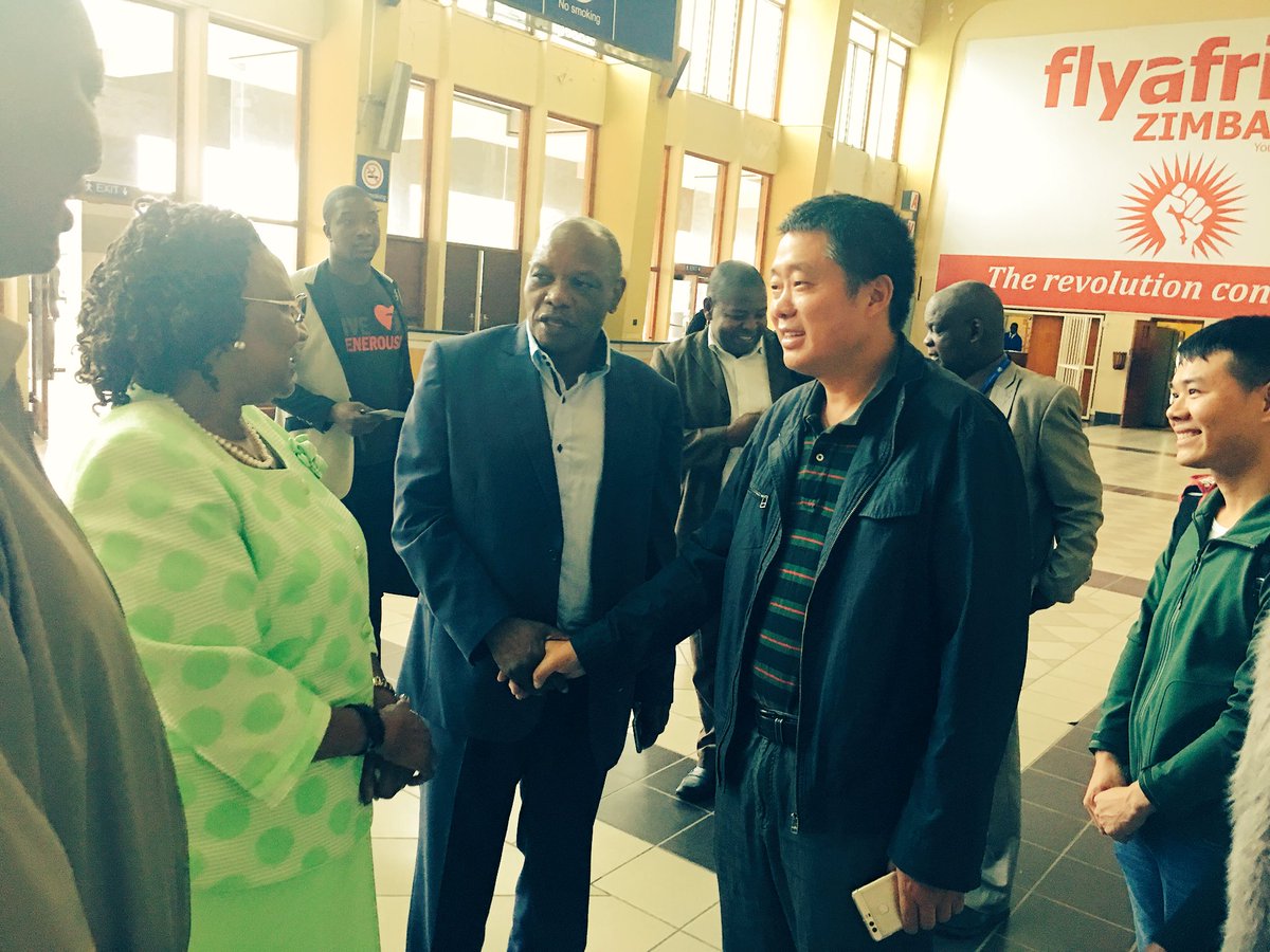 Tourism Minister Hon Prisca Mupfumira & ZTA CE @karikogakaseke meeting & greeting guests at the Robert Mugabe International Airport.