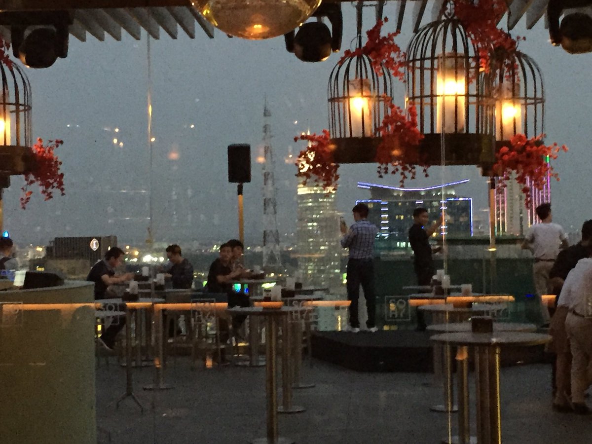 KentWertime's tweet photo. SoHy Bar, HCMC, Vietnam.  Loving rooftop Asia, with more options seemingly everywhere. https://t.co/82X1HCwoMg
