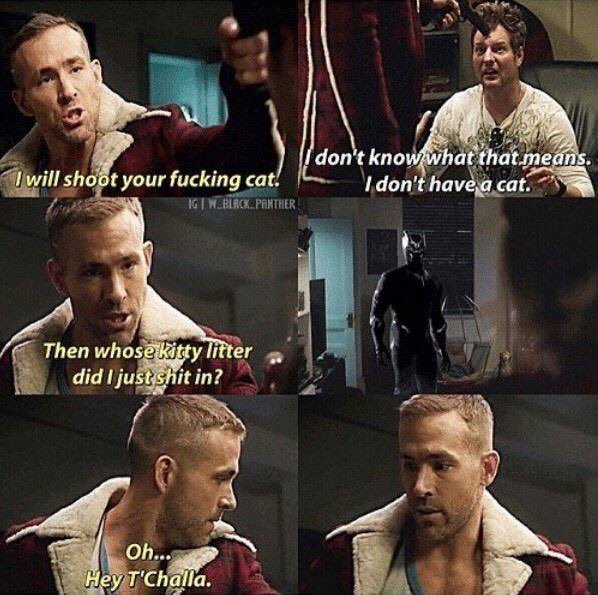 Angusmcdermott's tweet photo. #Deadpool FTW 👊🏻 #BlackPanther Blackpanther https://t.co/kJmC7QOb2z