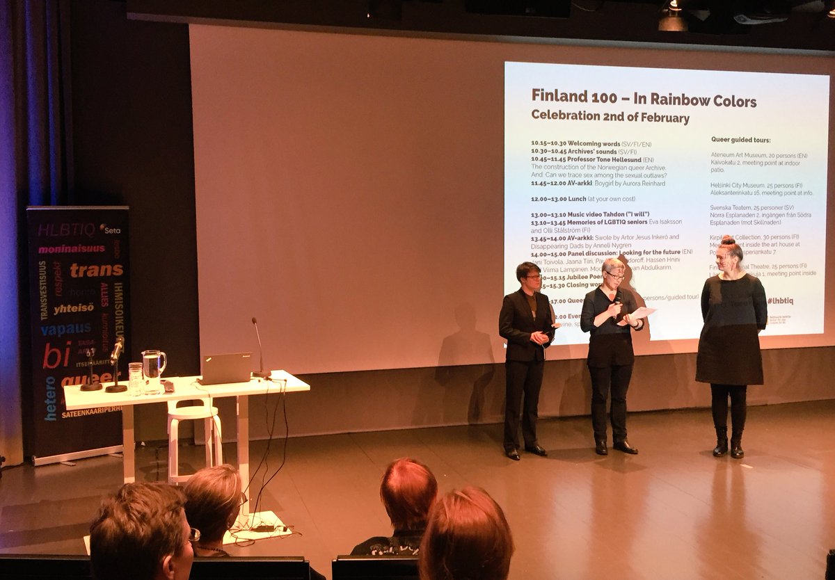 _miramei's tweet photo. Rita Paqvalén: I never could think this could be possible! Finland 100 – In Rainbow Colours Celebration / Suomi 100 – Sateenkaaren väreissä juhlaseminaari ❤️🧡💛💚💙💜  @seta_ry #lhbtiq #hlbti #suomi100 #kulttuuriakaikille https://t.co/rDKKkcg7w9