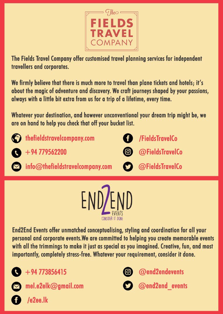 FieldsTravelCo's tweet photo. all your wedding event and travel needs covered by our one-stop service in collaboration with @end2end_events ❤️ https://t.co/R5lls7Win0
