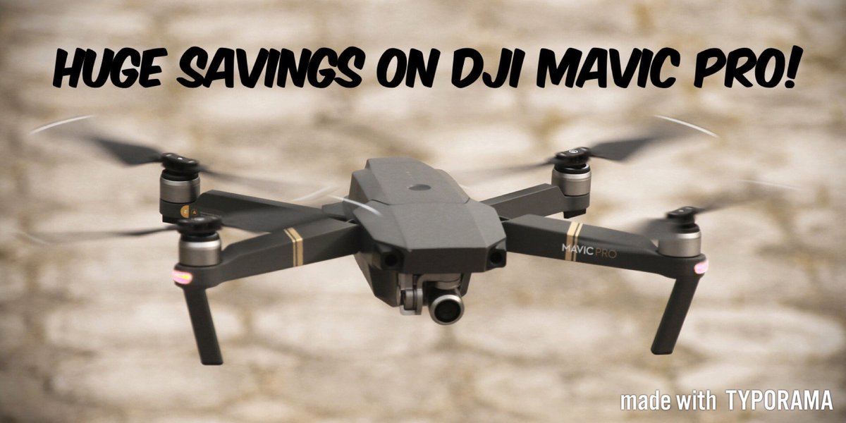 Massive savings! 
£200 off DJI Mavic Pro at just £899 
£210 offMavic Pro Fly More Combo at £1149!! 

What an unbelievable offer! Valid only until Wednesday 7th February! #maplin #folkestone #dji #mavic