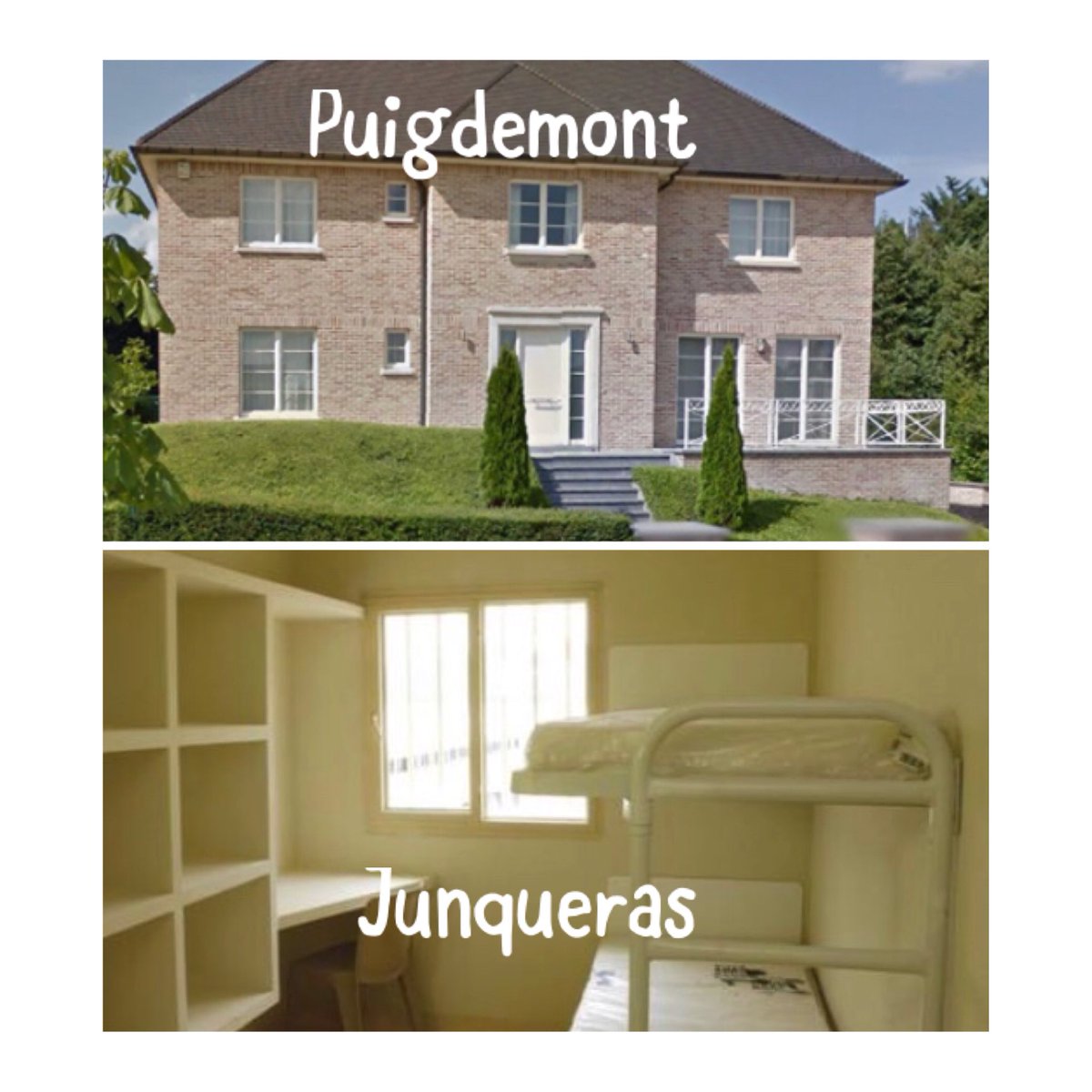 2grober's tweet photo. Habrán pactado Puigdemont y Junqueras también donde viviría cada uno?   “Yo a Waterloo y tú a Extremera”😂                       #Catalonia #InvestiduraKRLS #FAQSmaleterTV3 #ElPoderDelPoble #Tabarnia #LlibertatPresosPolitics https://t.co/dzOw6QQCwU