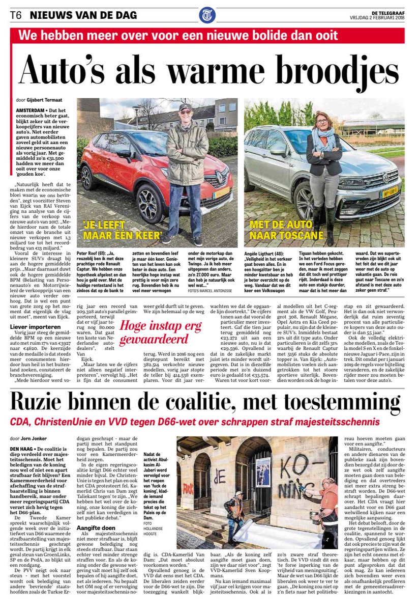 In de telegraaf vandaag; kijk eens op autogarantie.nl #autogarantie