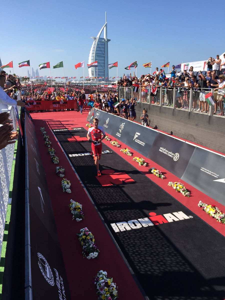 Great to win at 70.3 Dubai this morning. Thanks for all the support on the course and any suggestions what to do with an afternoon off in Dubai? Preferably that doesn’t involve stairs.