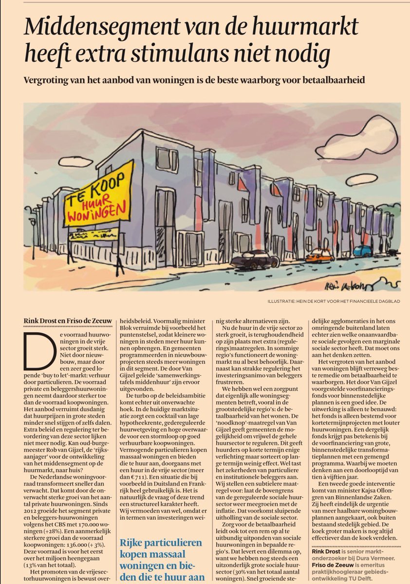 Verstandige taal. Hol de sociale huursector niet uit.