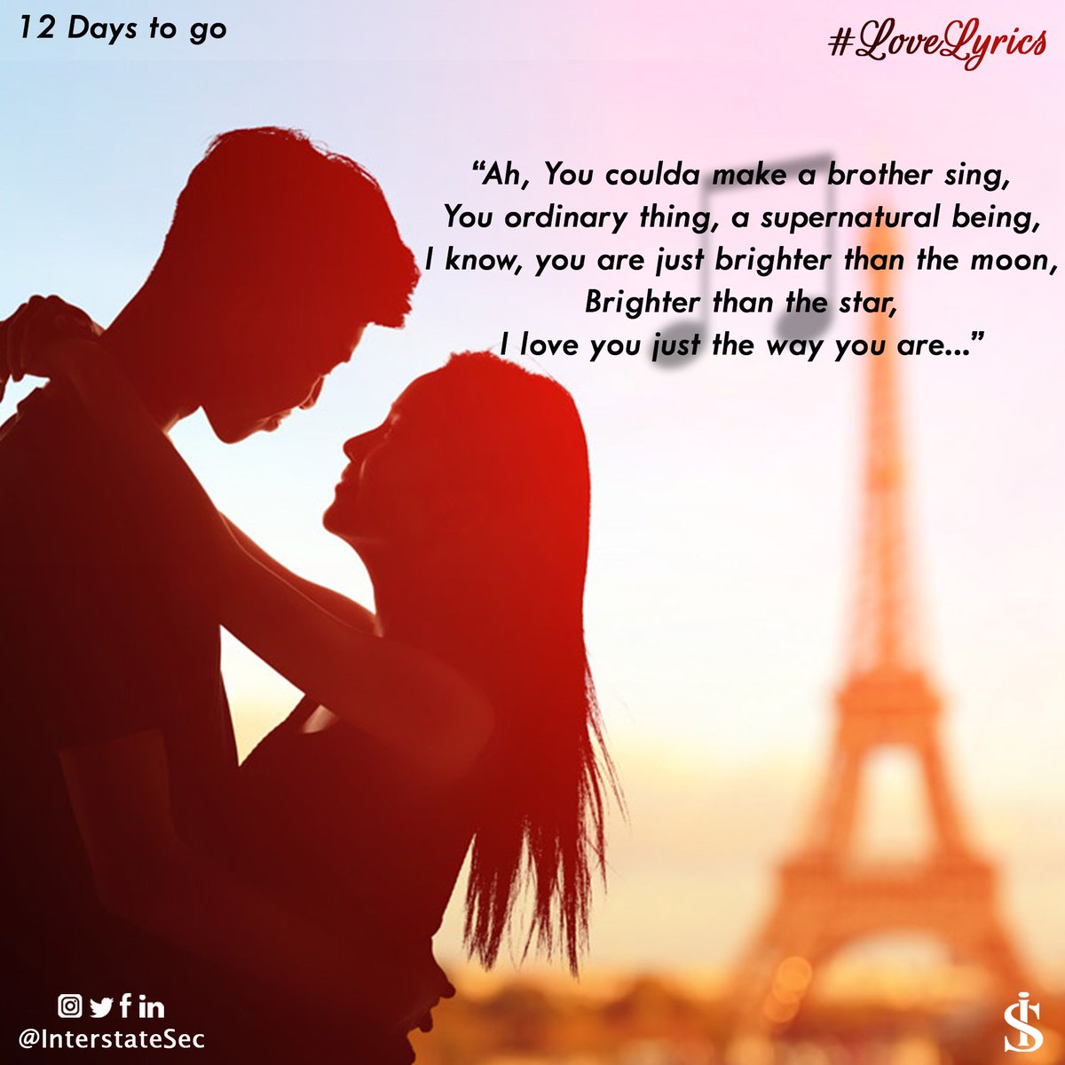 InterstateSec's tweet photo. Can you guess the Title and the Artist of this song ?
#TGIF #LoveLyrics #StockInLove #InterState https://t.co/DbTAz2P6bD