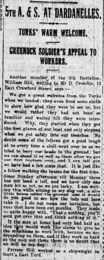 InverclydeWW1's tweet photo. Cpl William Hill accidentally drowned this day in 1918. He fought at Gallipoli with the 5th Argylls. This is his first letter home from there. #gallipoli #ww1 #inverclyde #5argylls https://t.co/ZIsEhGeAqj