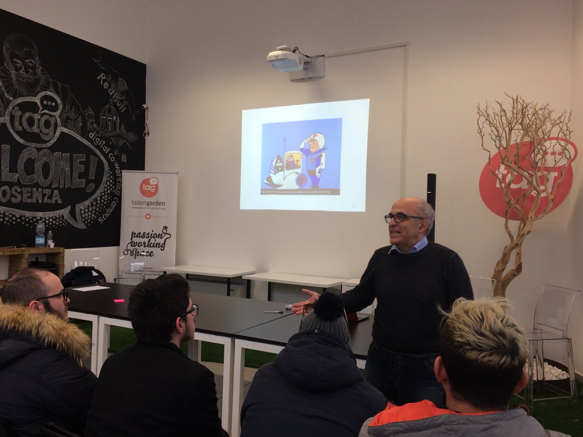GoodwillTeam's tweet photo. “Il futuro è sempre più incerto se pensate di aver finito di imparare” @carbeppe con i cartoons di Hanna-Barbera parla di futuro e cambiamento. #ImpreseStraordinarie https://t.co/VONjtPj1km