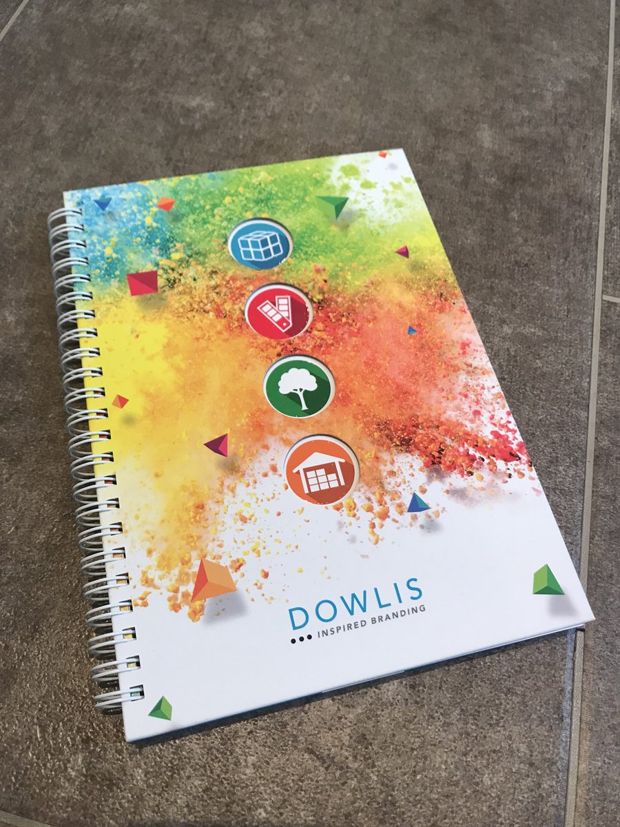Die cut cover bespoke notebooks. Available from 250 pieces. Free design. Quick delivery. #TeamDowlis sales@dowlis.com