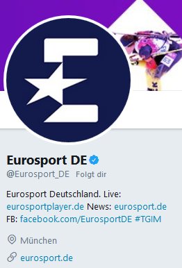 Wir sind umgezogen! Dieser Account wurde im Juli 2016 auf @Eurosport_DE übertragen. Bitte @Eurosport_DE folgen!