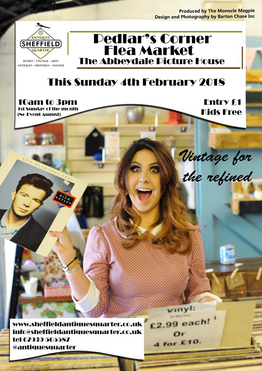 AntiquesQuarter's tweet photo. This Sunday the Pedlars Corner and Flea Market returns for 2018!!!! A wonderful venue and wonderful peeps and a wonderful chance to grab something fabulous!!! https://t.co/lBAr7aqWrV #abbeydaleroad #sheffield https://t.co/3djvAufZOV