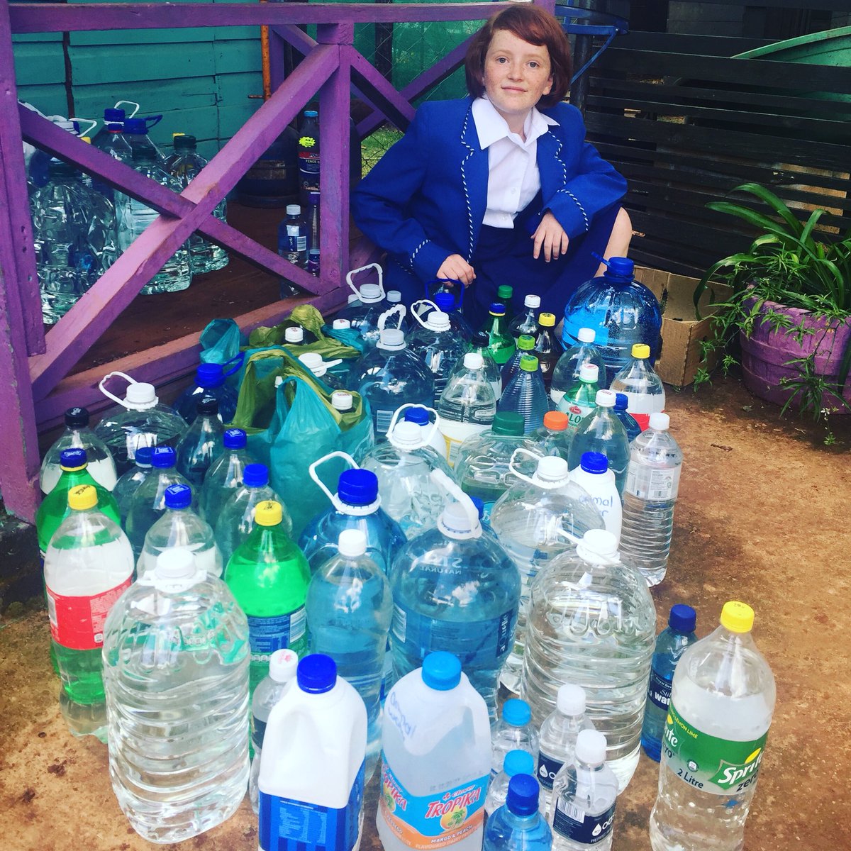 EichhoberAlison's tweet photo. Water collected @Assumption1946 by Em for @TheBunnyHopHav1 to go down to Cape Town for the animal shelters in desperate need of water #everydrophelps @DickKingSmith https://t.co/1NwONoyEtS