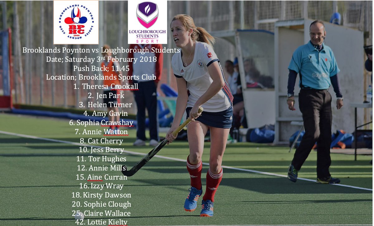 BrooklandsHC's tweet photo. The Ladies 1st team has been released for their game at home against @lswhc_. Get down to support the girls at 11.45. Lottie Kielty is making her national league debut and Sophia Crawshay is making her debut for Brooklands. Good luck girls. #upthebrooky https://t.co/kxzucNxrnp