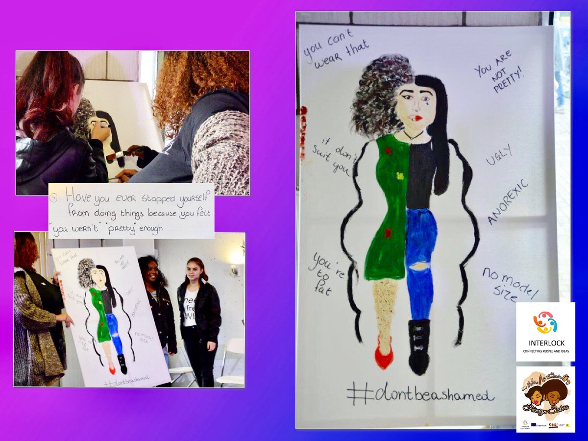 InterlockFound1's tweet photo. #projectforeignsisters #expressive made #grouppainting based on the statement "Have you ever stopped yourself from doing things because you felt you werenโt pretty enough?" #workshop #selfconfidence #dontbeashamed #interlock #swazoom #kori #youthwork #amsterdam @Erasmus_Project https://t.co/JqenRORqep