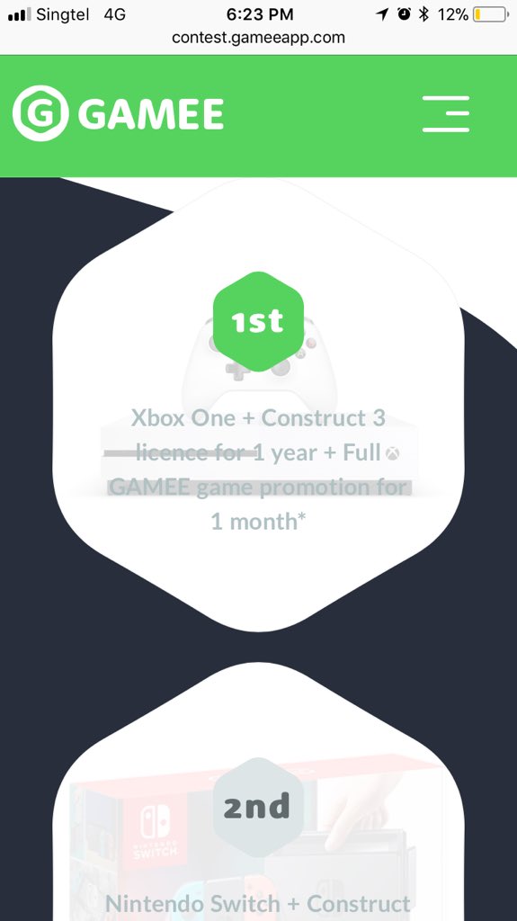 joeyabano's tweet photo. @GameeApp @ConstructTeam In my phone it looks like there is a crossout on the game promotion and C3 prize license 😅 https://t.co/20BxAhQ2e2
