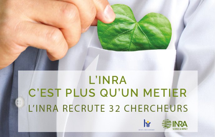 INRAE_France's tweet photo. [#MétierChercheTalent] L’#Inra recrute 32 #chercheurs https://t.co/r3Fk4CX3xr : dernier jour pour postuler ! #RH #emploi #PassionScience https://t.co/eJgDbC6vAW