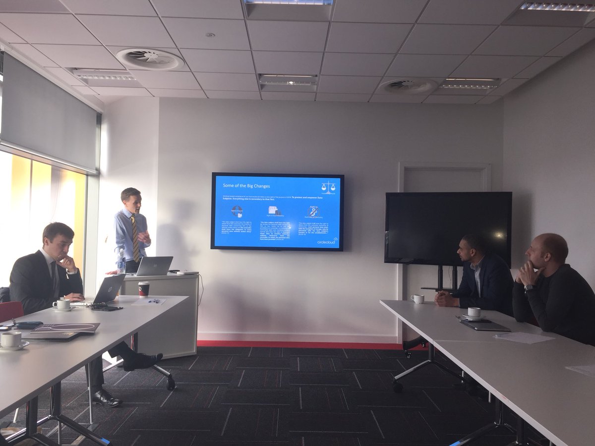 Natalie82Tweets's tweet photo. Lovely chaps @CircleCloudNE helping @ThumbsUpTweeter get up to speed with GDPR. Thanks guys. #GDPR #dataprotection https://t.co/rHpv2Ms3eK