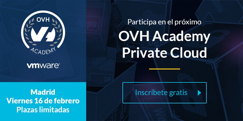 OVHcloud_ES's tweet image. Si quieres ampliar conocimientos sobre #cloud y creación de #MáquinasVirtuales 💭 no puedes perderte la próxima edición de la #OVHAcademy 🗓 ovh.to/TCFG7L