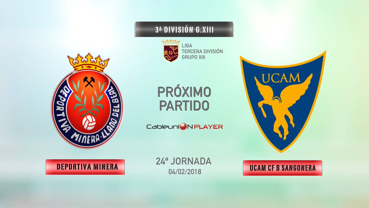 cableunionplay's tweet photo. Este domingo en el Mpal. Ángel Celdrán cubrimos el encuentro @DeportivaMinera Vs @UCAMBSANGONERA de @treceraG13 @FutMurcianoXIII @UCAMMurciaCF #CanteraUCAM 
⚽️📱 Pronto en @cableunionplay https://t.co/auj1WFw2lk