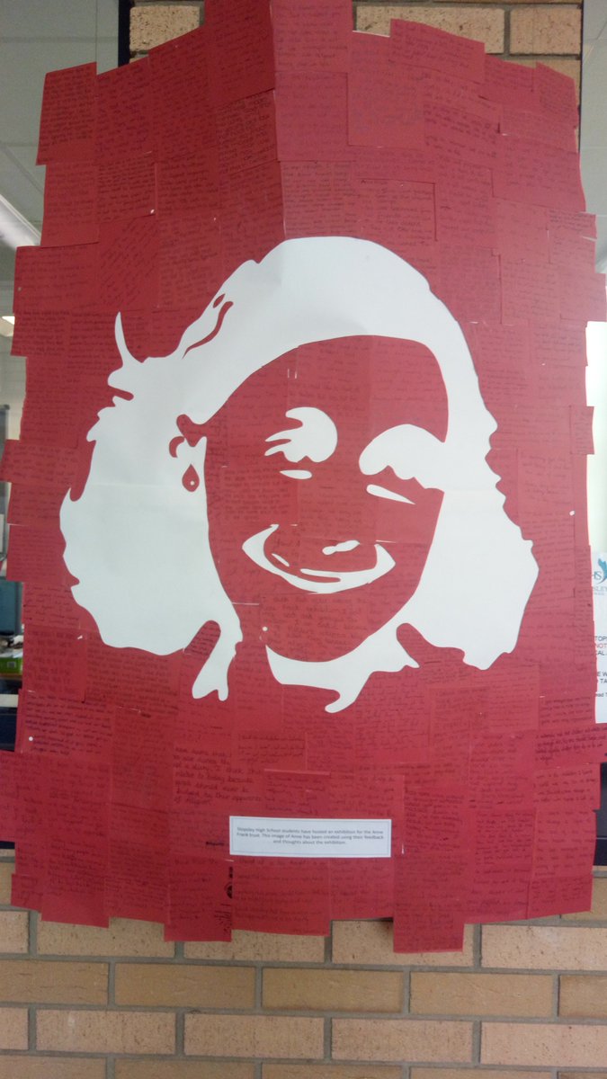 AnneFrankTrust's tweet photo. Our East team were inspired by a follow-up session this week with #exhibition guides for #AnneFrank: A History for Today @StopsleyHighSch. They made this beautiful collage and are keen to get on with legacy projects of their own😊.#HateCausesHarm #PowerOfWords #Education https://t.co/RLDw45hFNU