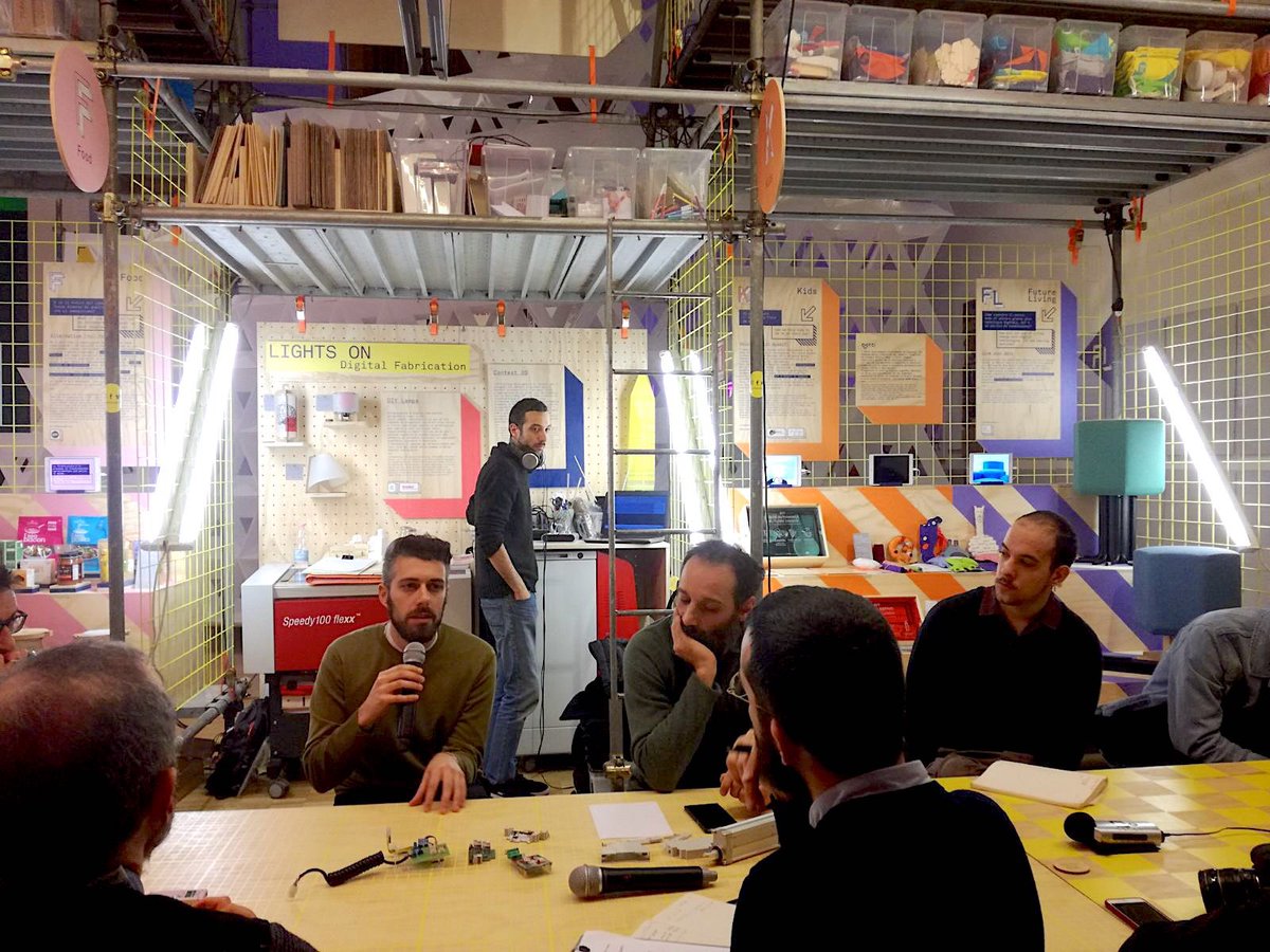 crassociati's tweet photo. How digital technologies enter our living spaces? Our interaction designer Alessandro Squatrito speaks at the #DotFactory talk @ #999domande exhibition on how #IoT technology creates new interactions between us and smart objects. Starting from our #LiftBit shape-shifting sofa. https://t.co/ZrSqgDkOmD