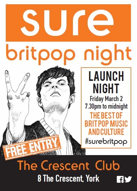 SureBritpop's tweet photo. On sale now but it won't cost you a thing.
Entry to North Yorkshire's newest and soon-to-be greatest #Britop night.
Four weeks to go, folks...
#indierock #oasis #pulp #York #blur #shedcember #shedseven #surebritpop https://t.co/1CXZybPCIM