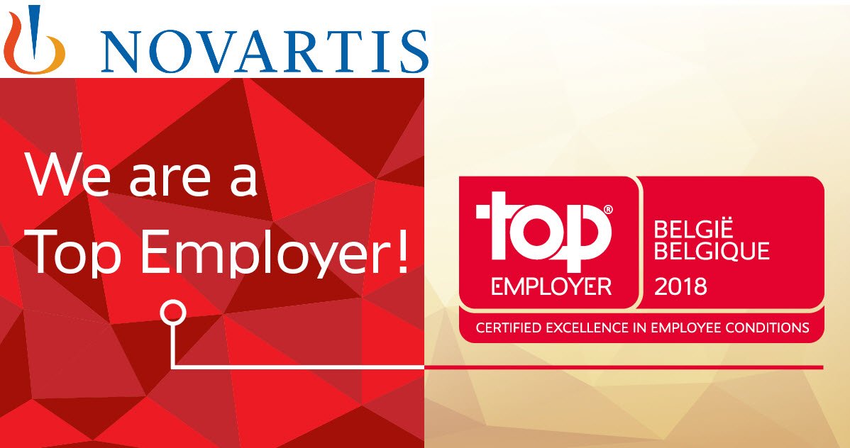 VCodran's tweet image. Proud to announce we have been awarded the @topemployer Belgium 2018 certification #Novartis #proudmoment