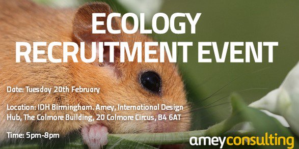 AmeyLtd's tweet photo. Are you an #ecologist looking for work in #birmingham ? Then look no further! https://t.co/CY1NHdpa8f #ecology @CIEEMnet #PracticalPlanet #AmeyConsulting https://t.co/qIN6a9j9hA