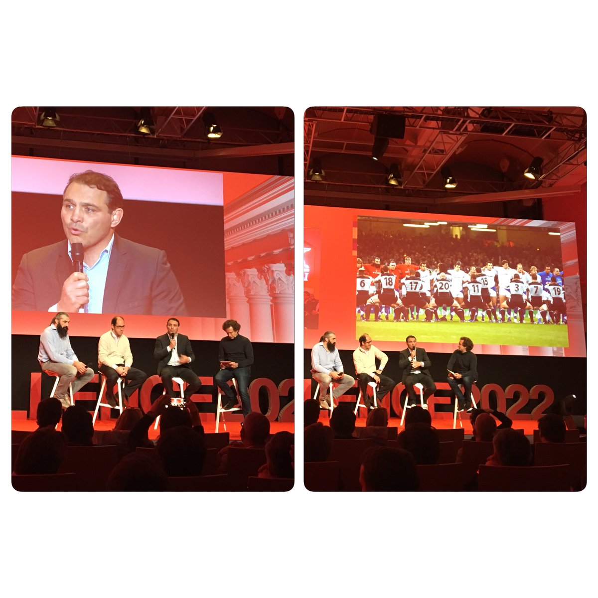 AnneMornet's tweet photo. #AgoraGenerali ❤️🏉. Parallèle #Rugby #Entreprise avec Raphaël Ibanez : « La performance n’est que la conséquence de l’état d’esprit ». @sebchabal @JeanGranier @mjolivet #Excellence2022 https://t.co/ebaC1u9dyG