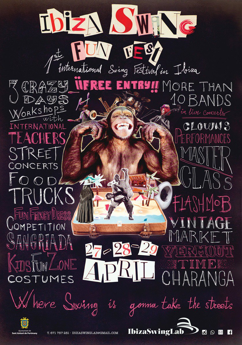 monkeydoo_es's tweet photo. Nos vemos en el @IBIZASWINGFEST! 🐒
https://t.co/eq74C0lqaP
Save the date!
27, 28 and 29 of April, 2018.
#Ibiza #Eivissa #IbizaSwingFunFest
#Swing #Swingfest #LindyHop https://t.co/Zapx5XKBxs