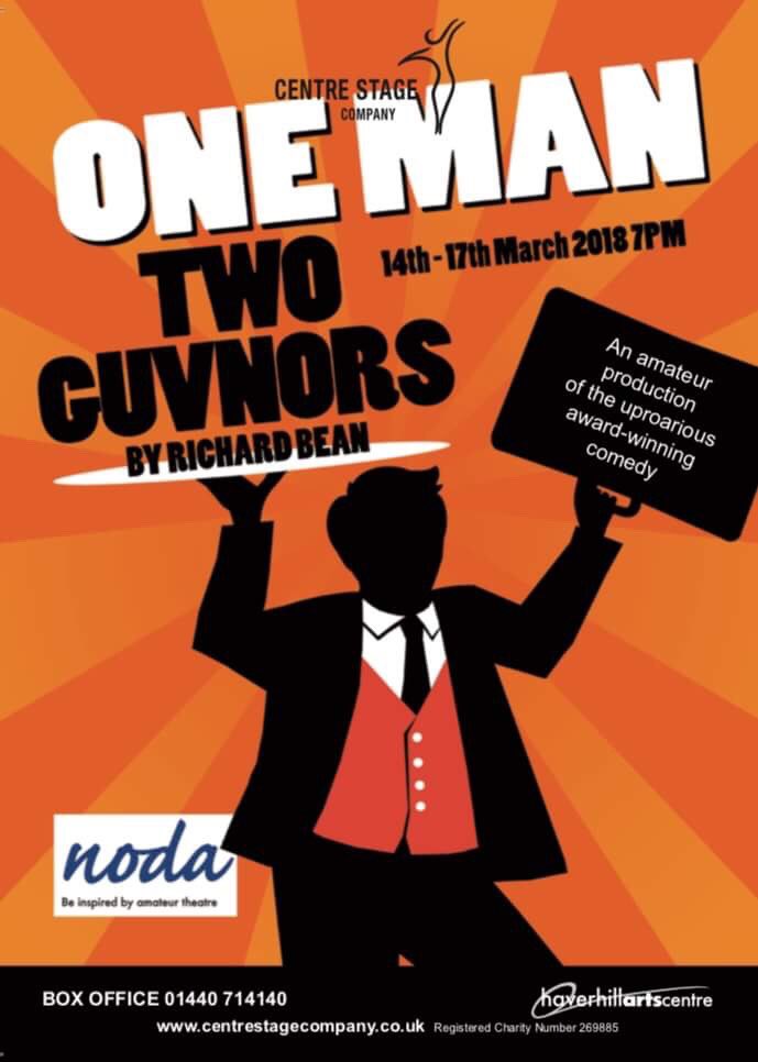 CentreStageCo's tweet photo. New production:  One Man Two Guvnors !! Get your tickets now for Centre Stage’s 2018 play🎭 Not to be missed ! Book tickets now: https://t.co/8G4C3jLXx8 #haverhill #play #Suffolk #CB9 #theatre @HhillArtsCentre @Haverhill_News https://t.co/nruo2TuZDV