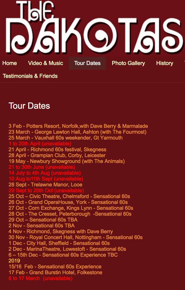 The_Dakotas's tweet photo. Gig list 😀 https://t.co/TEN20cFlpr
