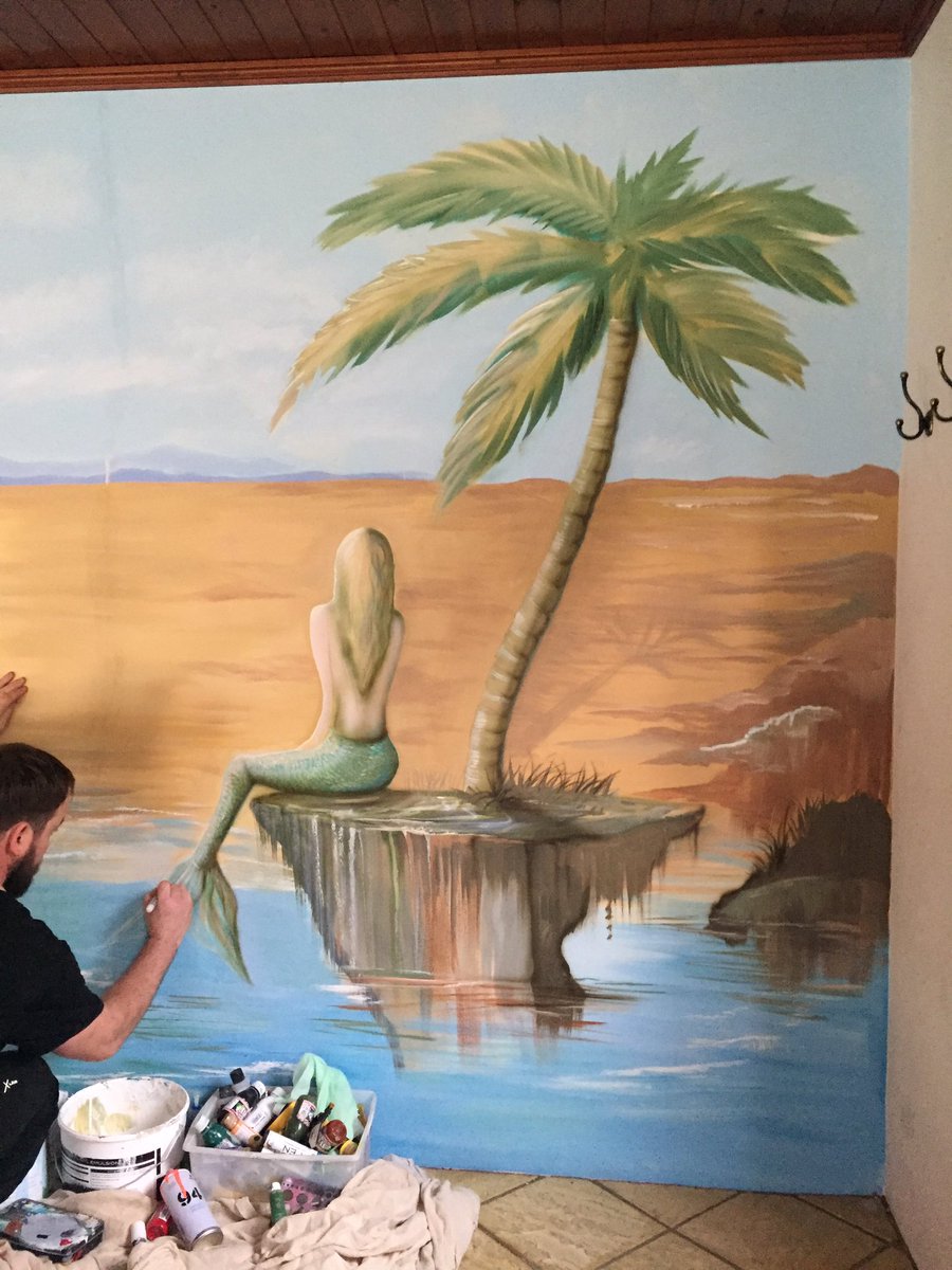 Transformed a blank #wall into a #beach #scene #mural completed in #Salisbury 

<a href="/RecoatGallery/">Recoat</a> <a href="/OnTheWallArt_/">OnTheWallArt Gallery</a> @Thats_Salisbury @Parkwood_Sals