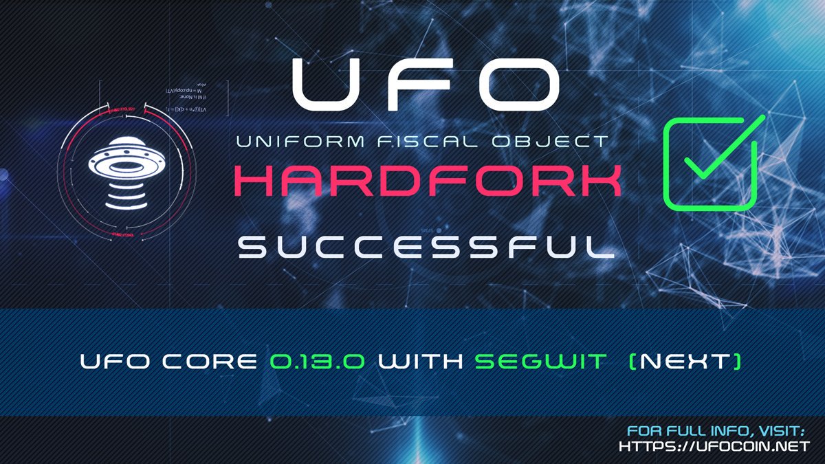 UFOcoinRU's tweet photo. Хардфорк прошел ус��ешно! Алгоритм настройки сложности eHRC улучшен. Ожидаем UFO Core 0.13 с SegWit! Спасибо @bushstar за отличную работу!
#UFOcoin https://t.co/7Pp0MOal49
