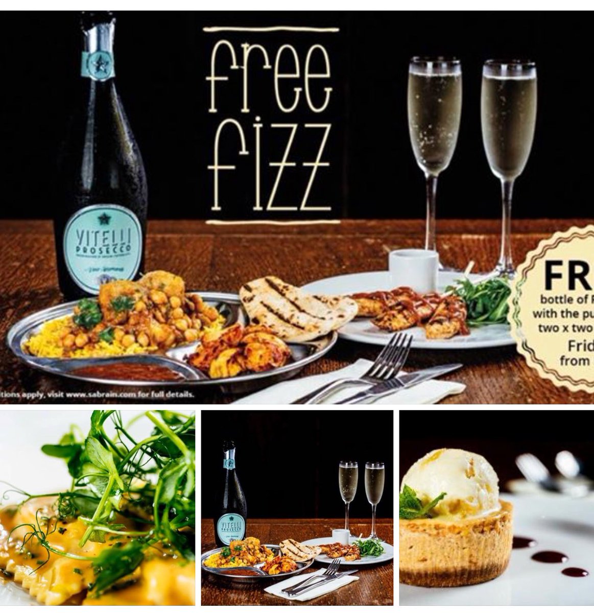 AubreyArms's tweet photo. So it’s Friday and we’ve got the Friday feeling. Let us help you get the same feeling with our FREE FIZZ FRIDAY! Join us from 5pm and enjoy two 2 courses to get a bottle for FREE! Book a table tonight! #FridayFeelings #freefizz #prosecco #sabrain #aubrey #weekend https://t.co/aFlVhKVa7z