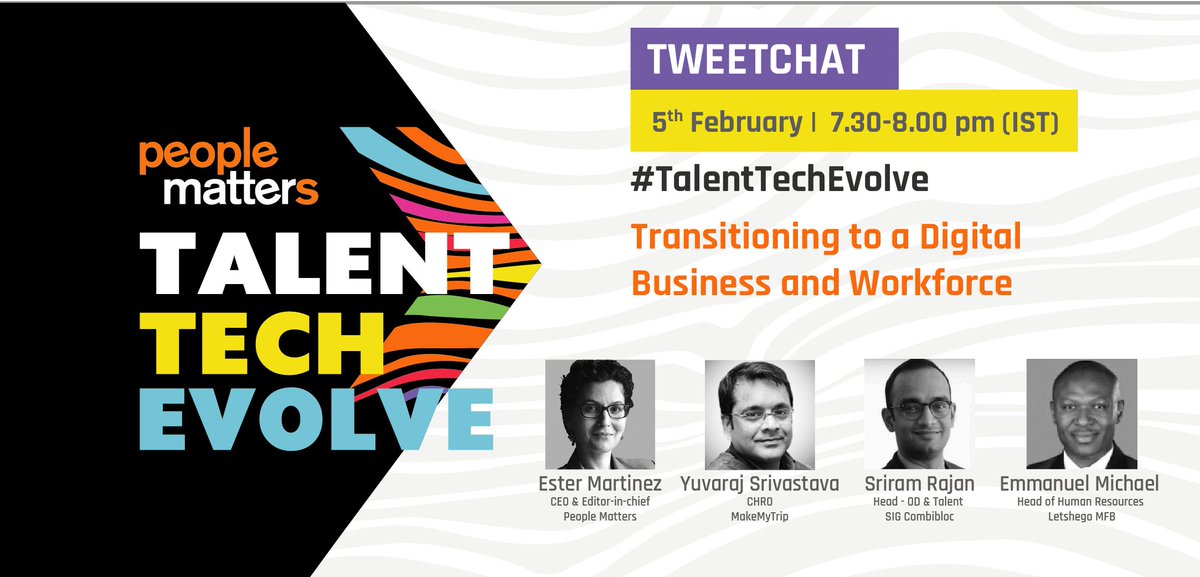 PeopleMatters2's tweet photo. Geared up for the #TalentTechEvolve?
If yes, then here's something to add to your excitement. Join us for a #tweetchat this February 5 to learn and share with your leaders. #BlockYourCalendars https://t.co/qMqgHZy3wn