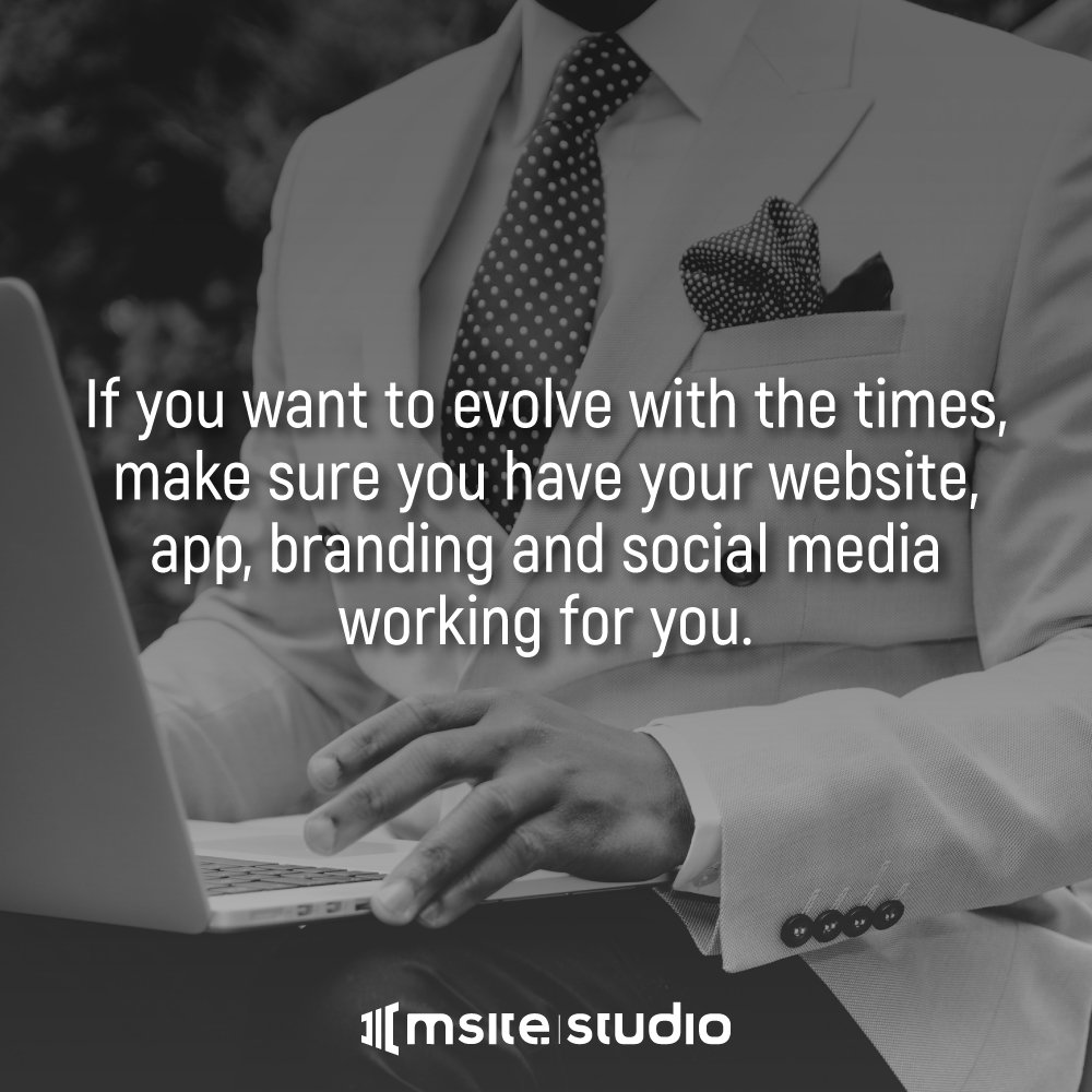 msite_studio's tweet photo. If you want to evolve with the times, make sure you have your website, app, branding and social media working for you.

#msite #msitestudio https://t.co/HcYs0si6tq